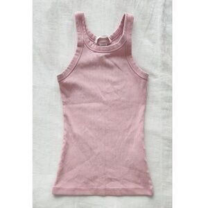 H&M Ribbed Racerback Tank Top in Light Pink | XS